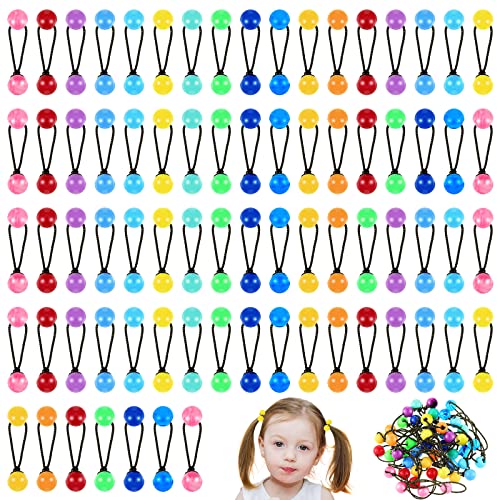 Image of JenPen 60 Pieces Hair Ties Balls Ponytail Holders Colorful Twin Bead Ponytail Balls 80s 90s Elastic Hair Accessories for Baby Kid Children Girls Women (Multicolor,12mm)