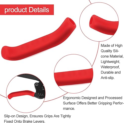 Miniatura 5 de Zerone Empuñaduras de freno de bicicleta de 5 colores, cubierta de palanca de freno de bicicleta antideslizante, impermeable, protector de ciclismo,