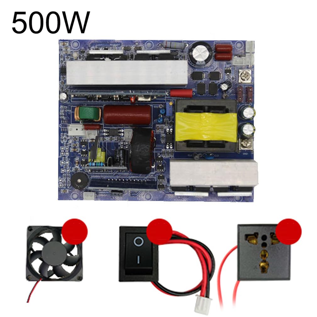 50Hz 12V/24V Ingresso a 220V Uscita 500W Inverter a onda sinusoidale pura Scheda madre Modulo inverter Protezione da sovraccarico/cortocircuito (24V)