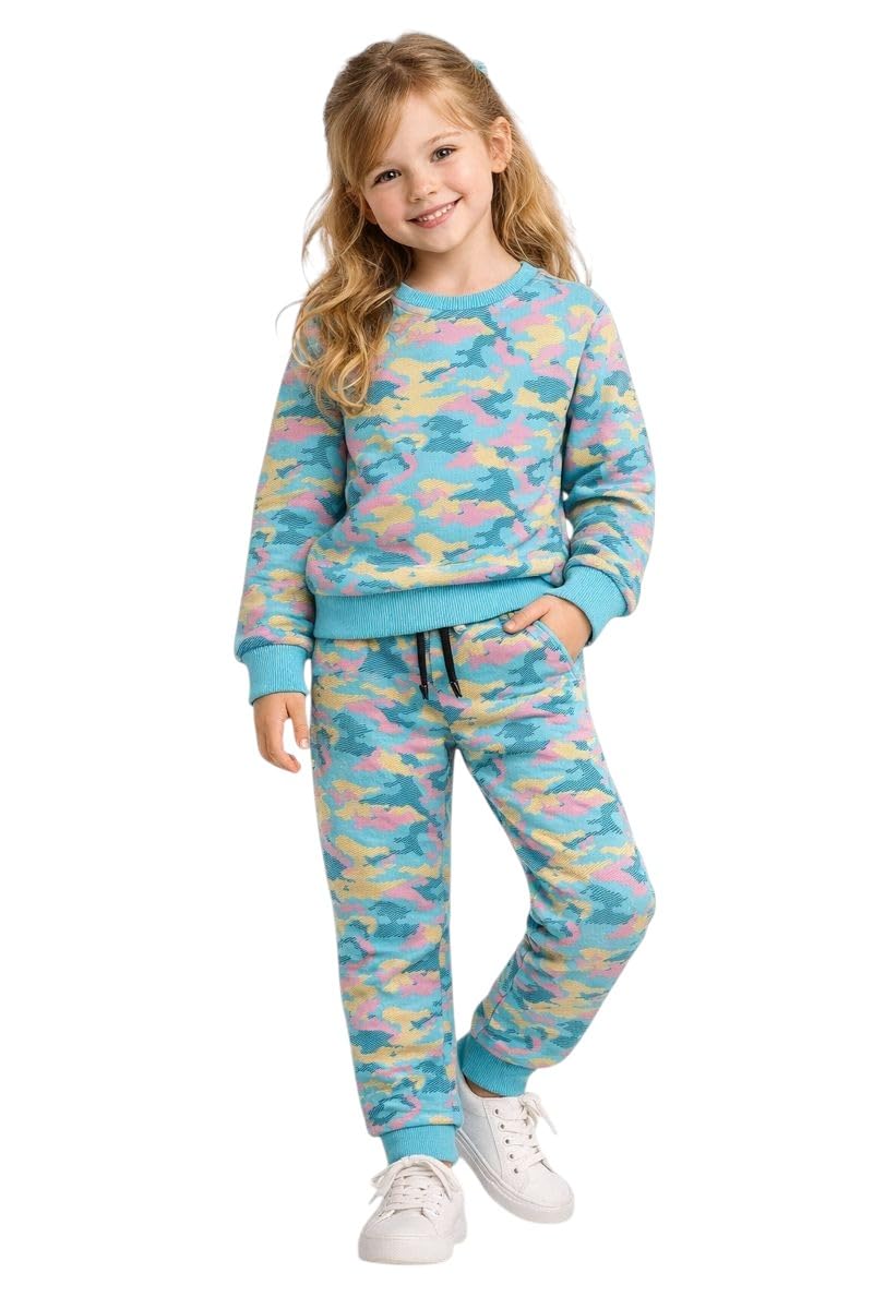 Alan Jones Clothing Girls Cotton Blend Tracksuit Set | French Terry Top & Joggers | Soft Co-Ord Set for Kids (3–9 Years)-picture-23