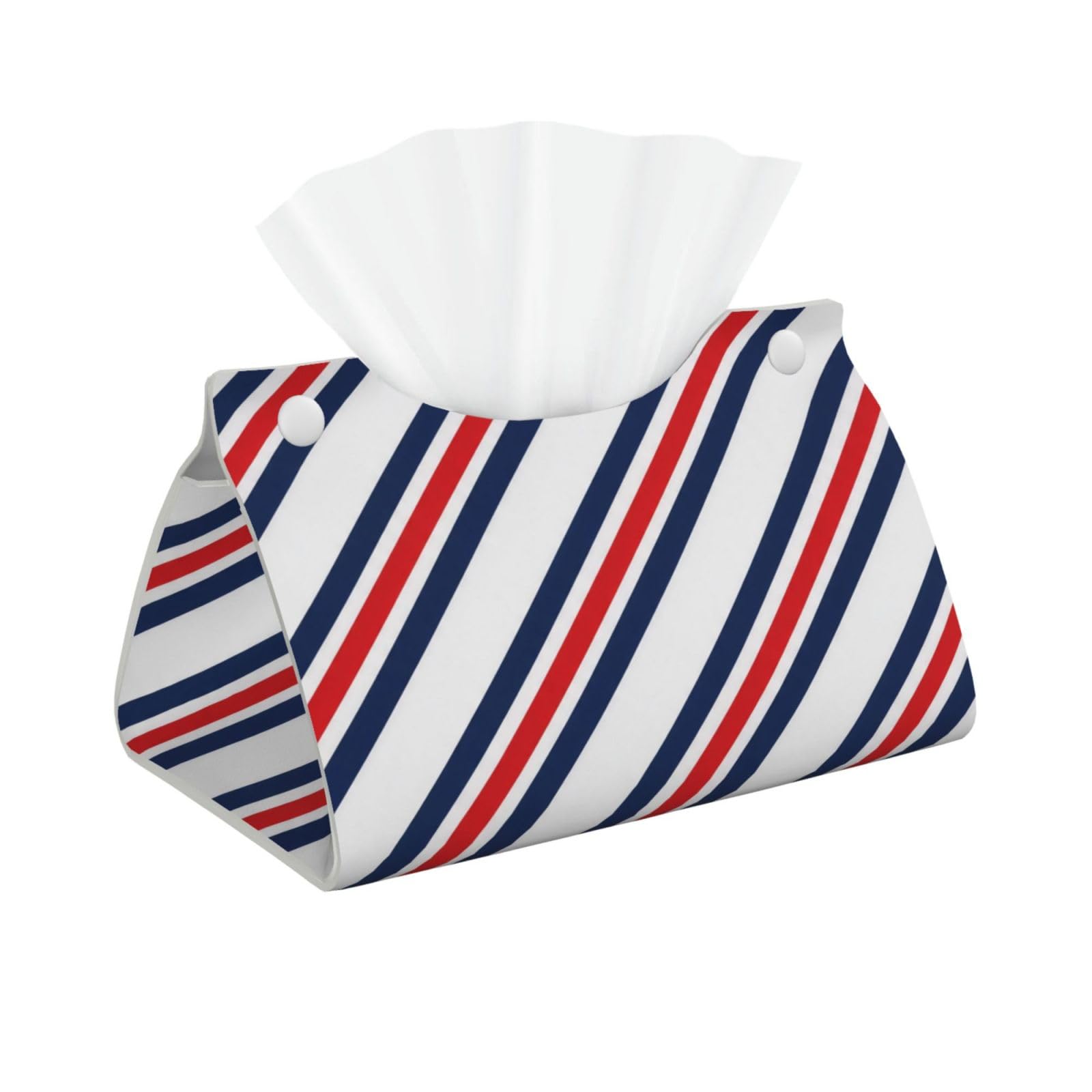 Diagonal Stripe Art Long Leather Tissue Box Cover-Waterproof PU Leather Tissue Holder for Bathroom, Decorative Rectangular Tissue Case