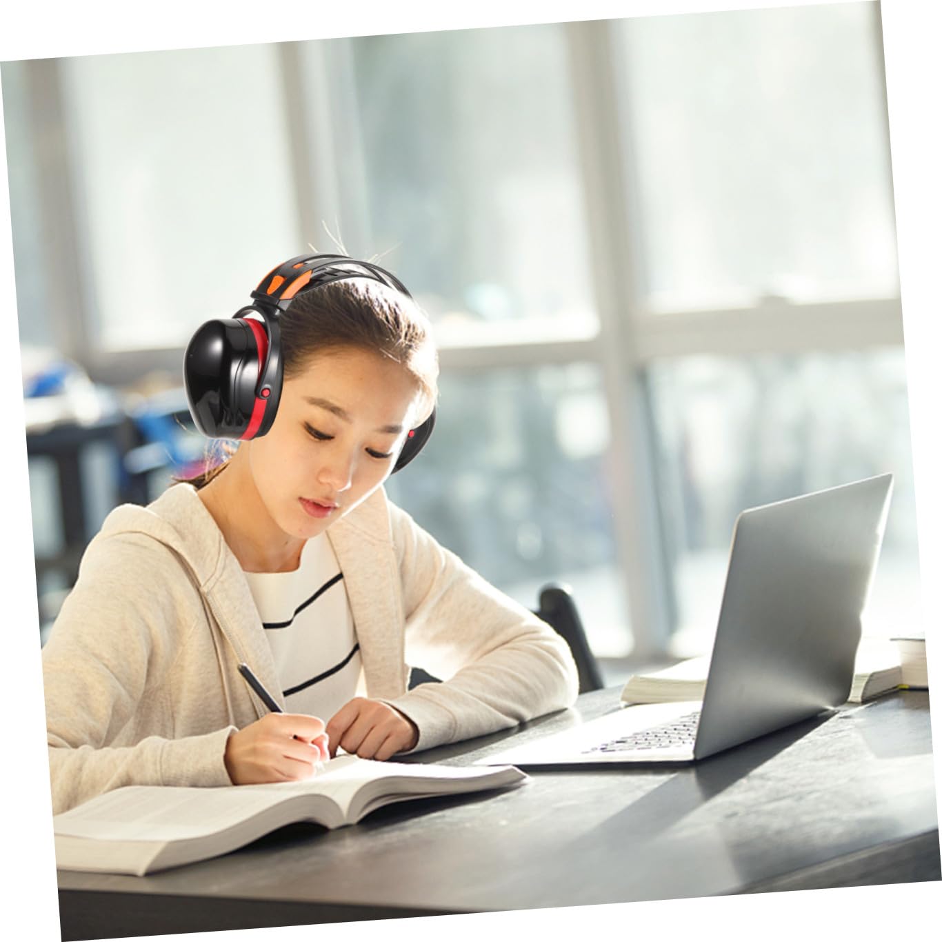 Gadpiparty 5pièces Casque Antibruit Pour Auditive Bruit Pour Sommeil Événements Earmuff Réglable Rouge