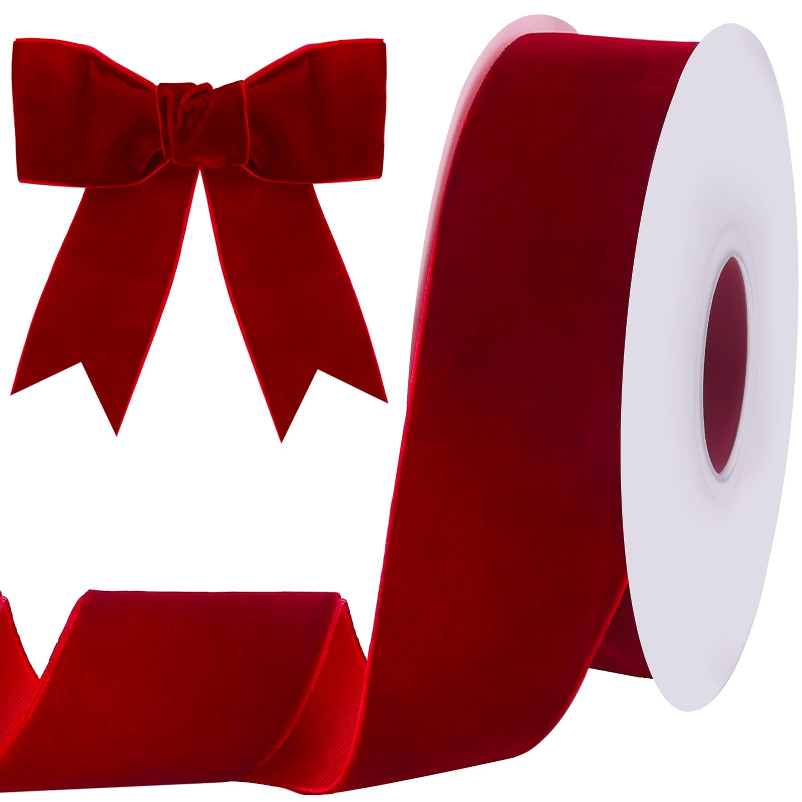 Tsorode 10 Yards Red Velvet Ribbon for Christmas Tree, 2 Inch