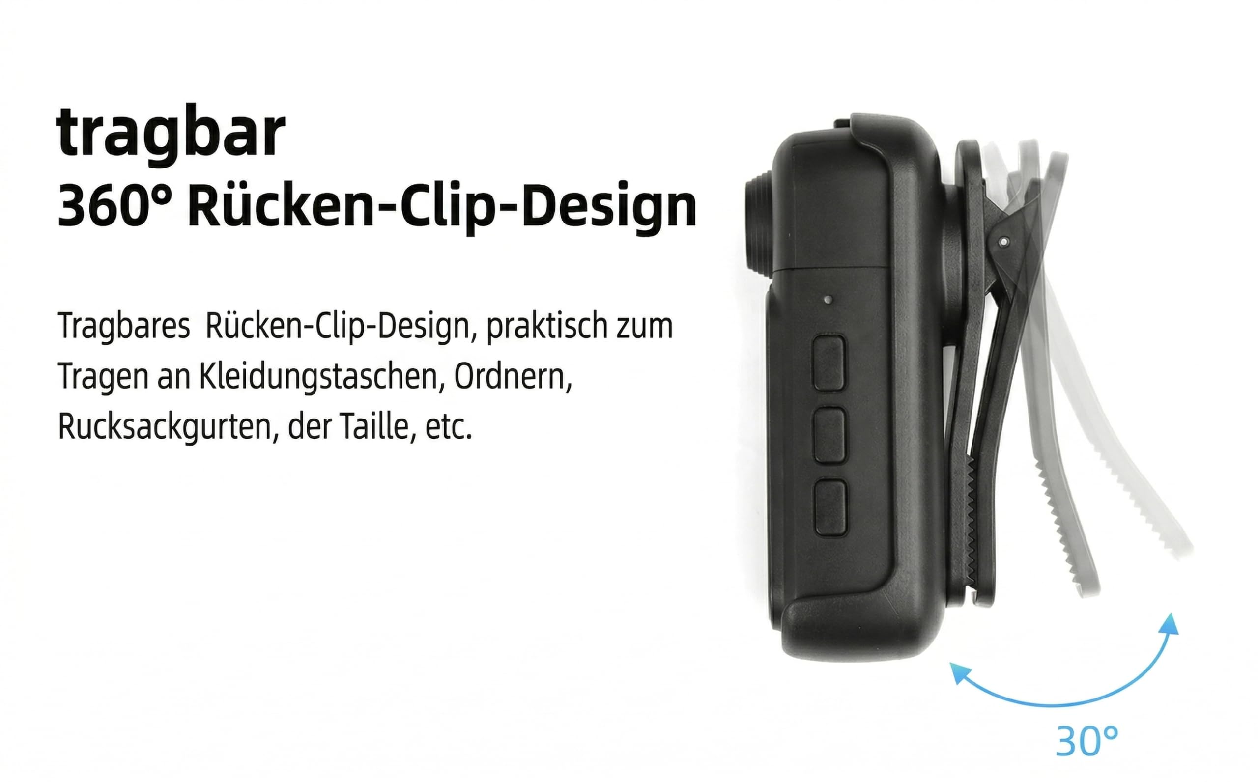 Action Cam 4K Bodycam 64GB, 1.47 Zoll Touch Display, Ladecase, Linse 180 Grad drehbar + 360 Grad Clip, Magnetische Halterung, 30m Wasserdicht, 3h Akku für Sport, Motorrad, Tauchen UVM.