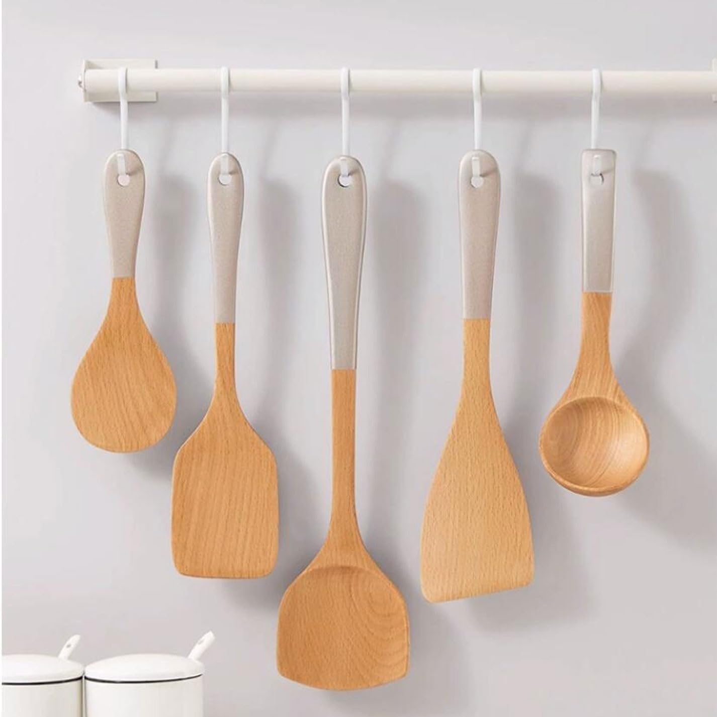 Kitchen Tools Wood Cookware Dining Gadgets Spoons for Cooking Spatulas Cooking Utensils Spatulas Spoons 4 Pieces Sets