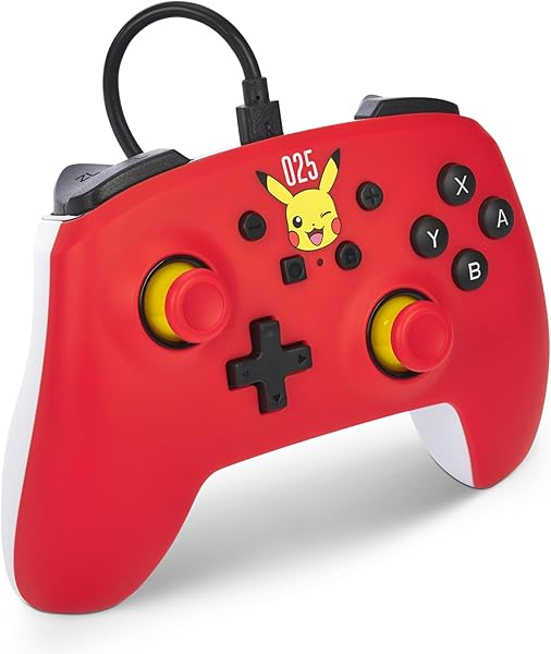 PowerA PowerA Wired Controller for Nintendo Switch OLED - Laughing Pikachu, Gamepad, Officially Licensed in use