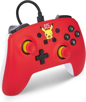 PowerA Wired Controller for Nintendo Switch OLED - Laughing Pikachu, Gamepad, Officially Licensed