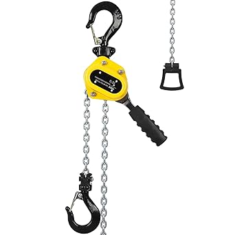 ACONEE Manual Lever Chain Hoist, 0.5Ton 10Ft Lift Lever Hoist Ratchet Chain Puller Hoist w/2 Portable Hooks for Building Garages, Heavy Duty Chain Lifting & 360 Rotation Hook, Automotive Machinery