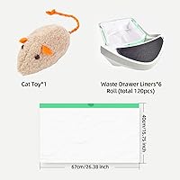 Vista 10 de 60 Count Waste Drawer Liners Bags Compatible with Litter Box Robot 4 and 3, Thick Self-cleaning Cat Litter Box Liners refill with Drawstring Heavy