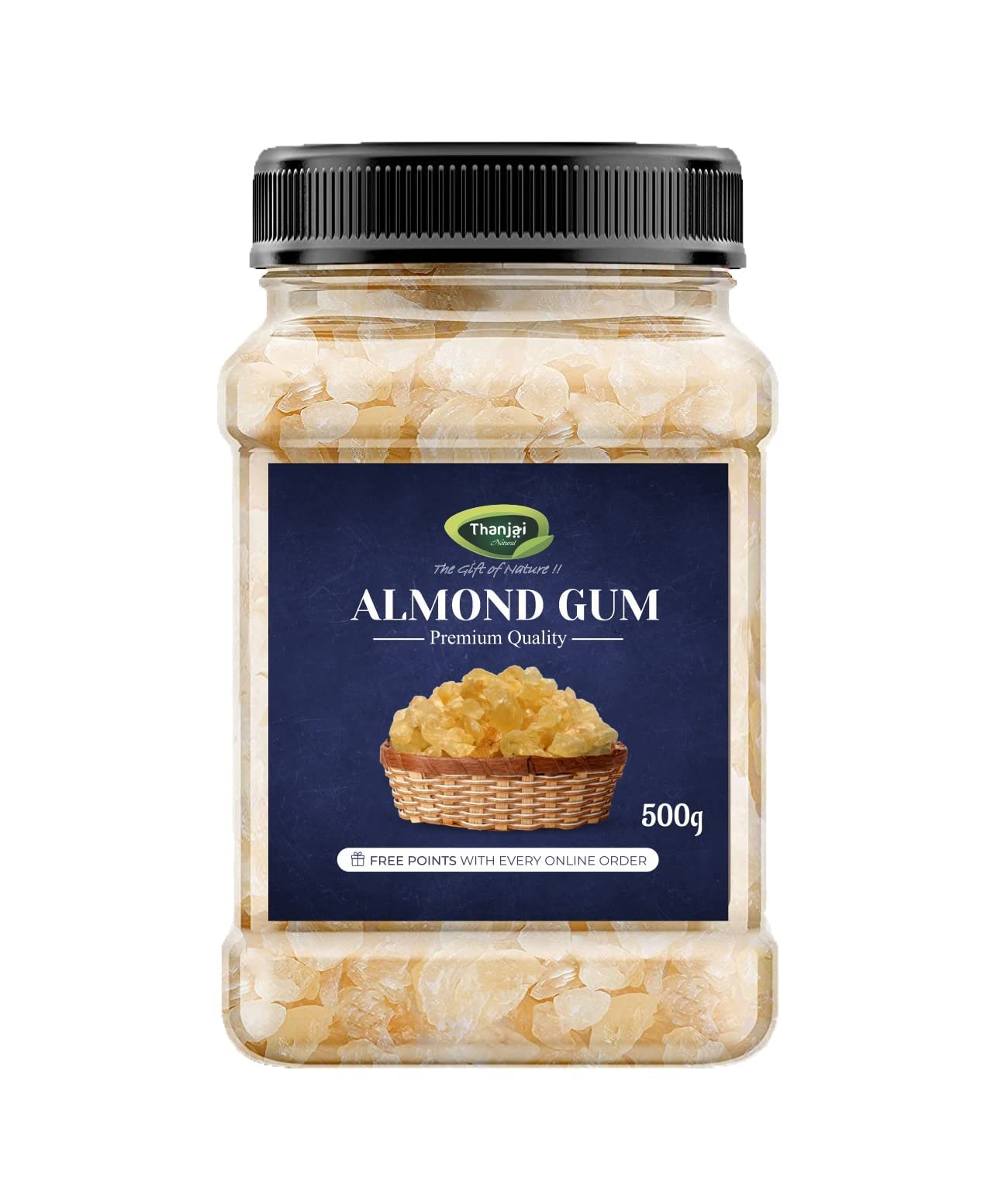 Thanjai Natural 500g Jar Gond Katira | Tragacanth Gum | Kathila Gum | Almond Gum - Anti-Aging Mask for Beautiful Skin (Amazing Cooling Properties)