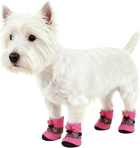 Miniatura 2 de GabeFish - Calcetines antideslizantes para perros resistentes al agua, con cordón ajustable, protectores para patas para mascotas pequeñas y