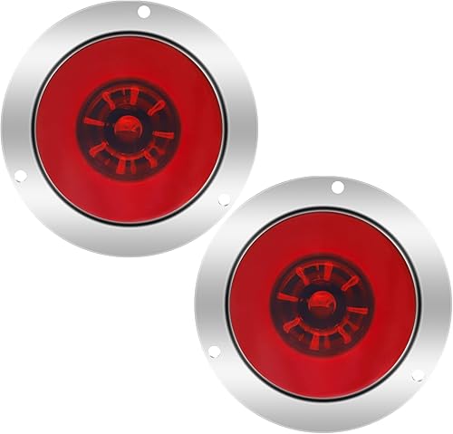 Miniatura 8 de Luces traseras redondas de 4 pulgadas de 24 LED, luces de freno de remolque, solo CC 24 V), luces de freno selladas impermeables compatibles con