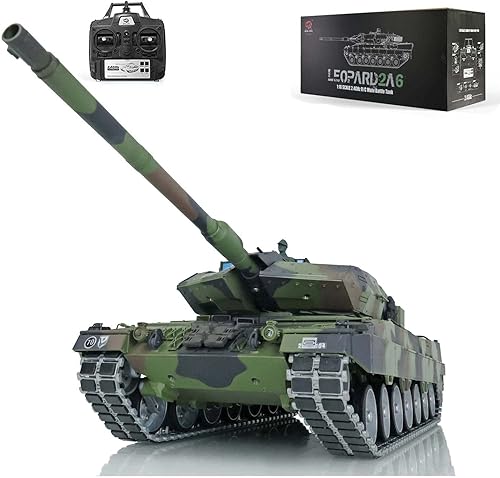 TOUCAN RC HOBBY Henglong 1/16 7.0 Leopard2A6 RC Tank 3889 Barril Recoil Metal Pistas W/Cauchos