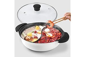 304 Food Grade Stainless Steel Shabu Shabu Hot Pot with Divider for...