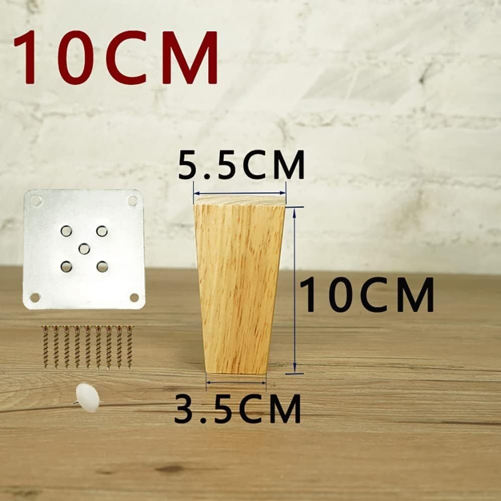 Gambe for tavolo fai da te in legno 4 pezzi con piastra di(10CM)