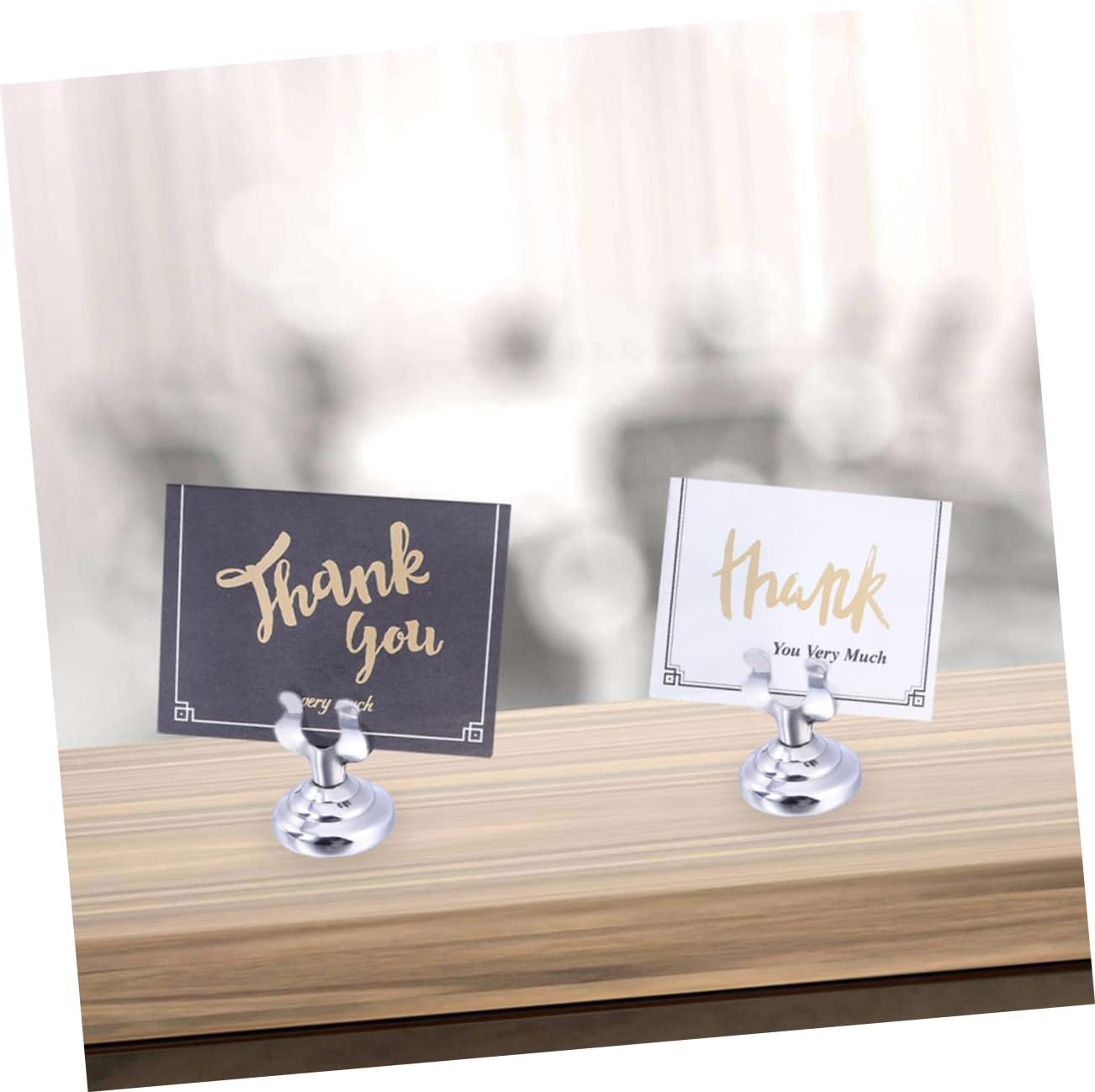 8pcs Menu Board Stand Stainless Steel Plate Holders Sleek Design for Restaurant Elegant Tabletop Holder