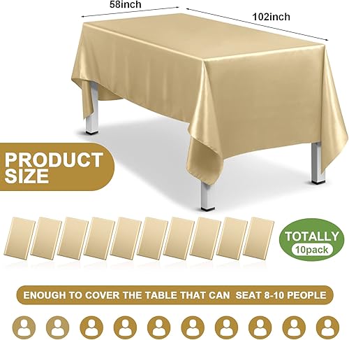 Miniatura 2 de Mantel rectangular de tela de poliéster, mantel satinado suave para bodas, banquetes, cenas, restaurantes, fiestas, decoración de cumpleaños, 57 x