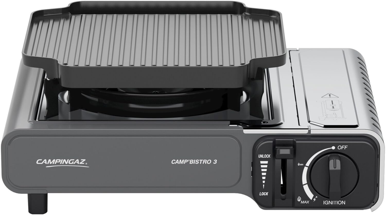FYSHOP | Pack Camp Bistro 3 Combo Hornillo y Plancha + 2 botes de gas | Hornillo Camping de 1 Quemador | Cocina portátil compacta para Exteriores