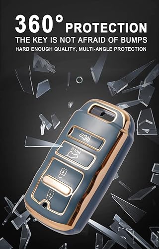 Miniatura 7 de ontto Compatible con Kia Cadenza K900 K7 K9 Smart Remote Cover con llavero TPU Key Fob Case Elegante Key Skin Protección completa Beige