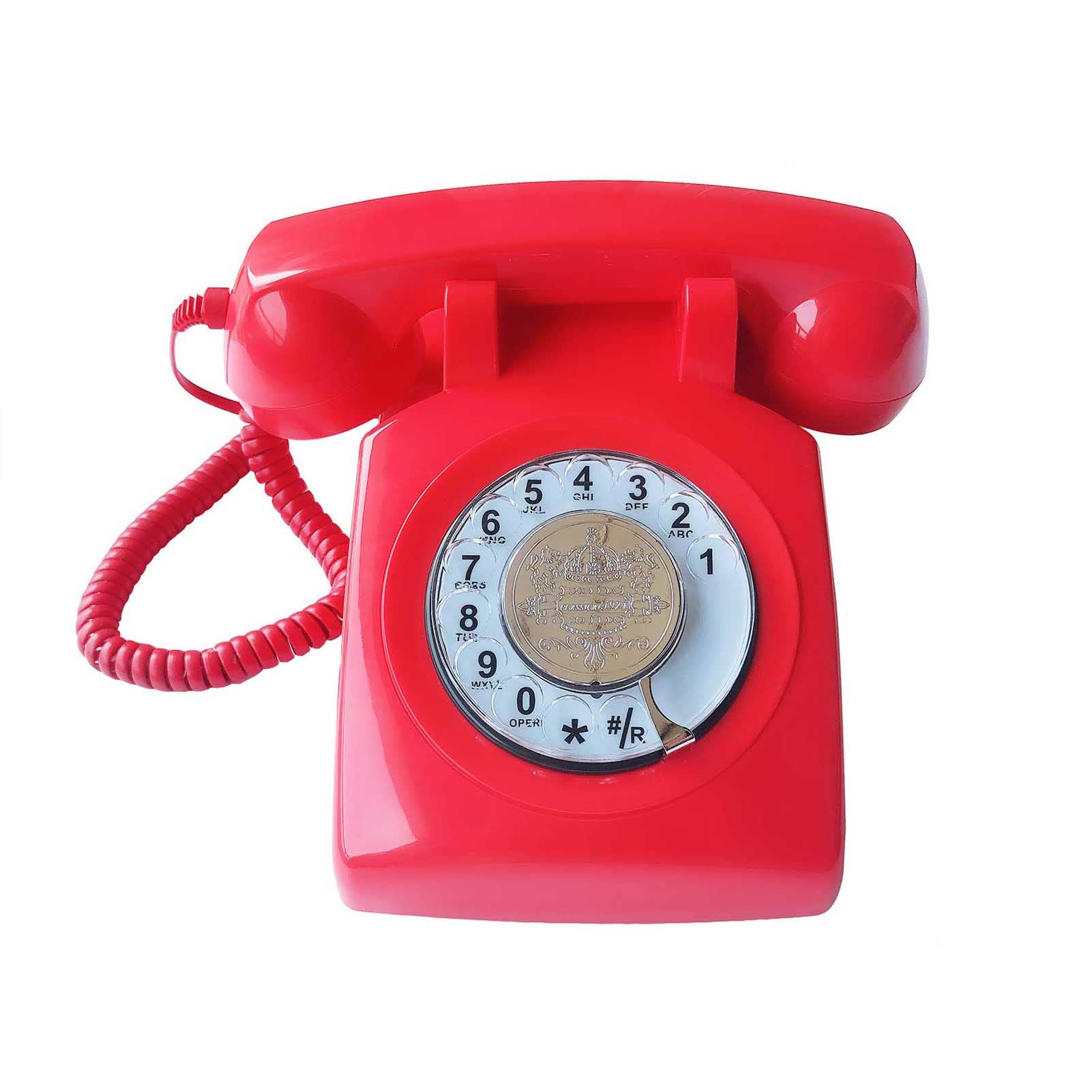 Telefon przewodowy w stylu retro, telefon starym, wielofunkcyjne plastikowe telefony stacjonarne vintage dla domowego biura