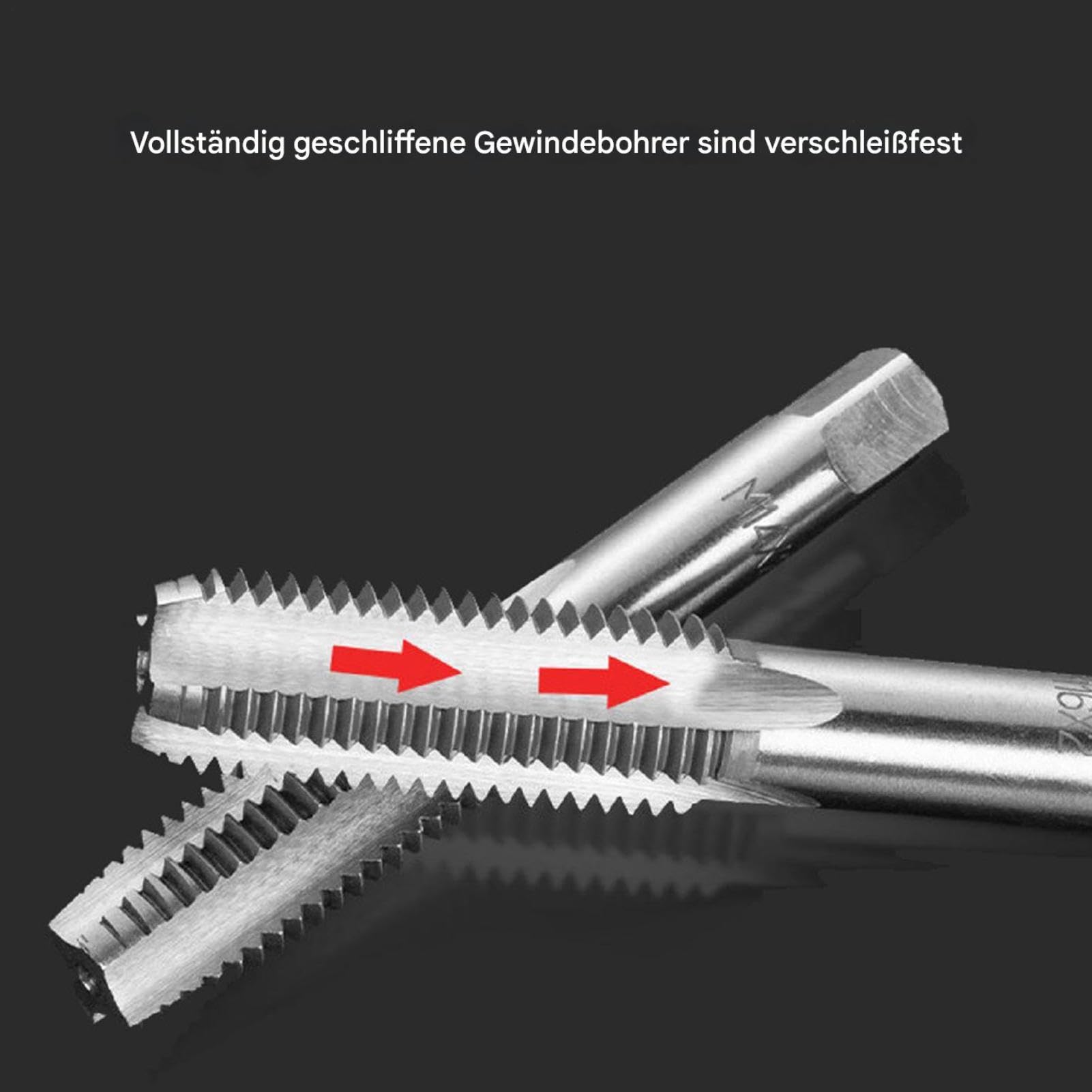 Metrisches Gewindebohrer-Set – Legierter Stahl, 9-teilig | Gewindebohrer Mit Hahngriff | Metrisches Gewindebohrer- Und Schneideisenset | Gewindemacher-Werkzeug Für Profis, Anfänger, Heimanwender, Zum