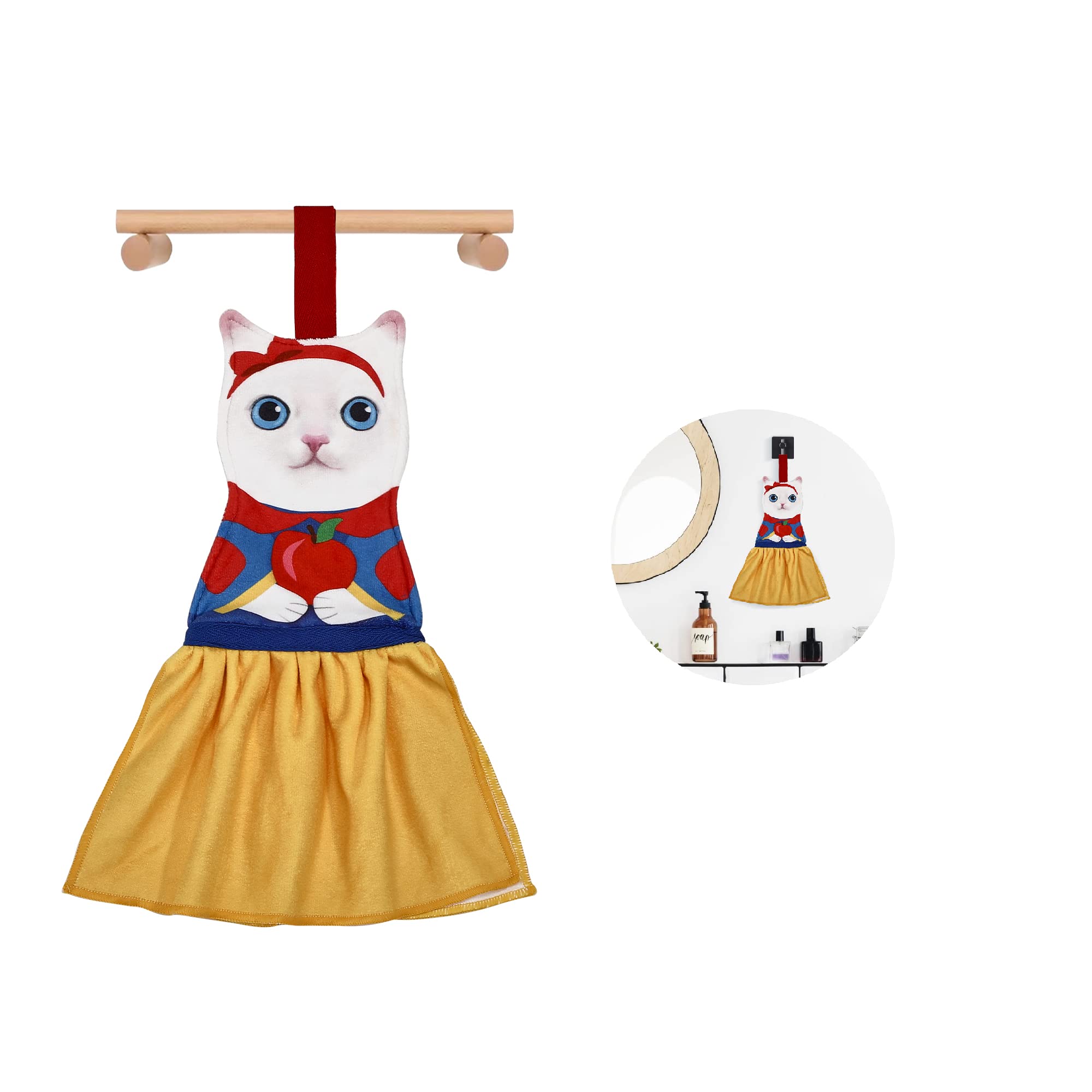Chuye Toilette Chaton | Serviette drôle Chat pour Salle Bain,Essuie-Mains pour la Cuisine la Salle Bain, Toilette Suspendu pour Chat décoratif pour Les Serviettes