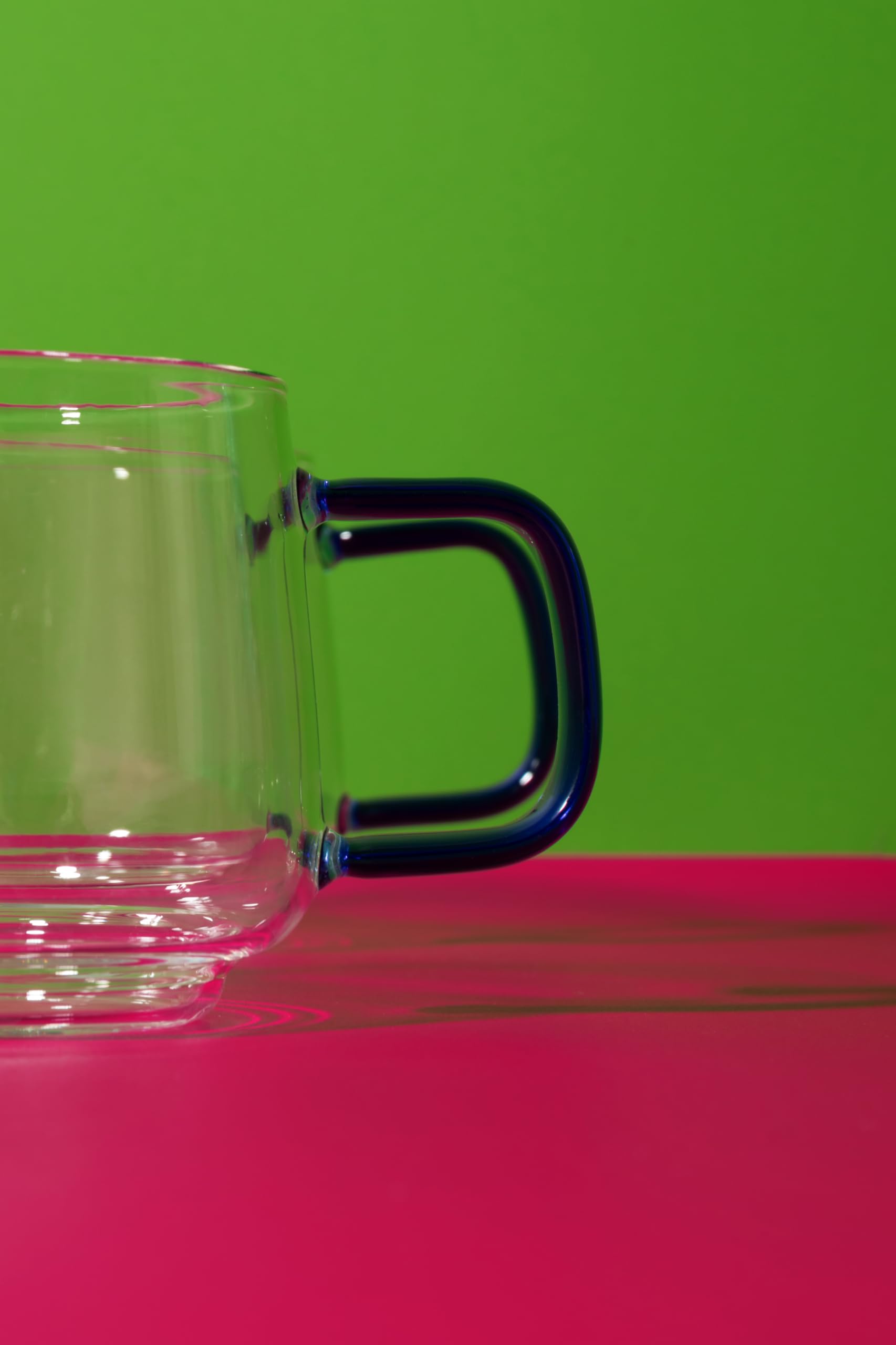 La Cafetière, Szklany Kubek La Cafetière Z Niebieskim Szklanym Uchwytem, Stylowe Kubki Do Herbaty, Kawy I Gorącej Czekolady, Wykonane Z Żaroodpornego Szkła