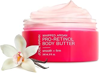 Whipped Argan Pro-Retinol Body Butter - Ultra-Hydrating Retinol Body Cream with Air-Whipped 100% Pure Argan Oil - Smooth, Soothe & Improve the Look of Fine Lines - Vanilla Bean (8 Oz)