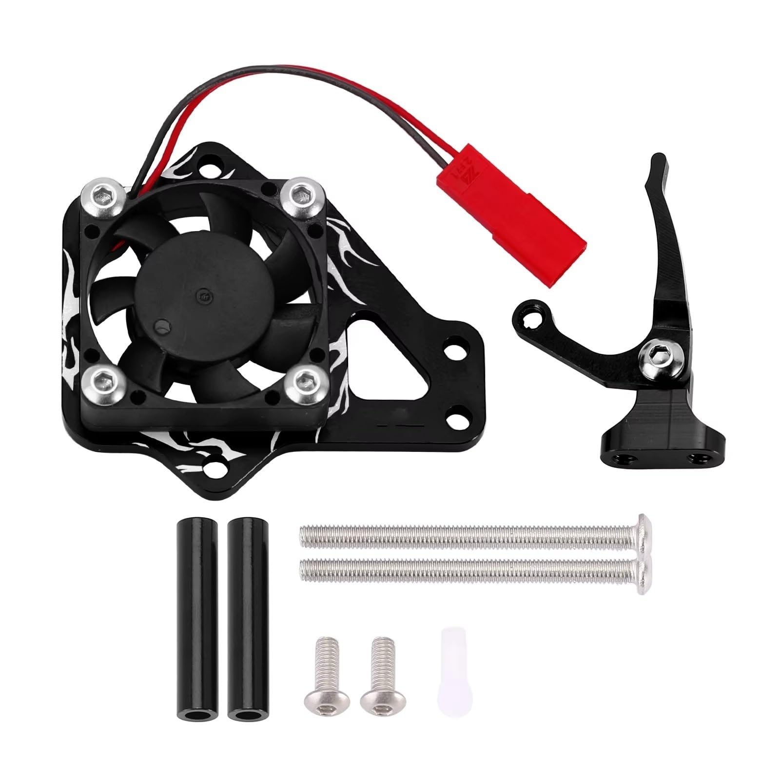Accesorios Coches RC Compatible con TRX4 ESC Interruptor De Encendido Y Gatillo De Arranque Fácil con Ventilador De Refrigeración 1/10 RC Crawler Accesorios De Piezas De Actualización(Black)
