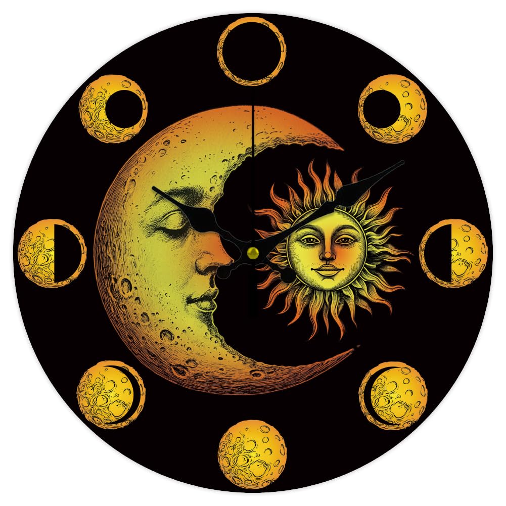 Horloge murale phases de lune sans tic-tac pour retrouver le sommeil
