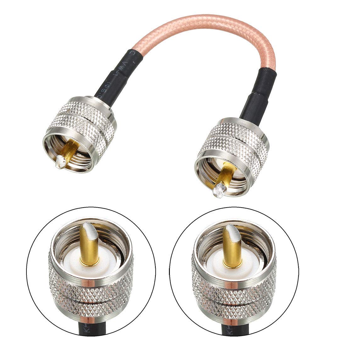 F MALE to PL259 UHF Male RG316 Cable - 50 Ohm RF Coax | Made in USA
