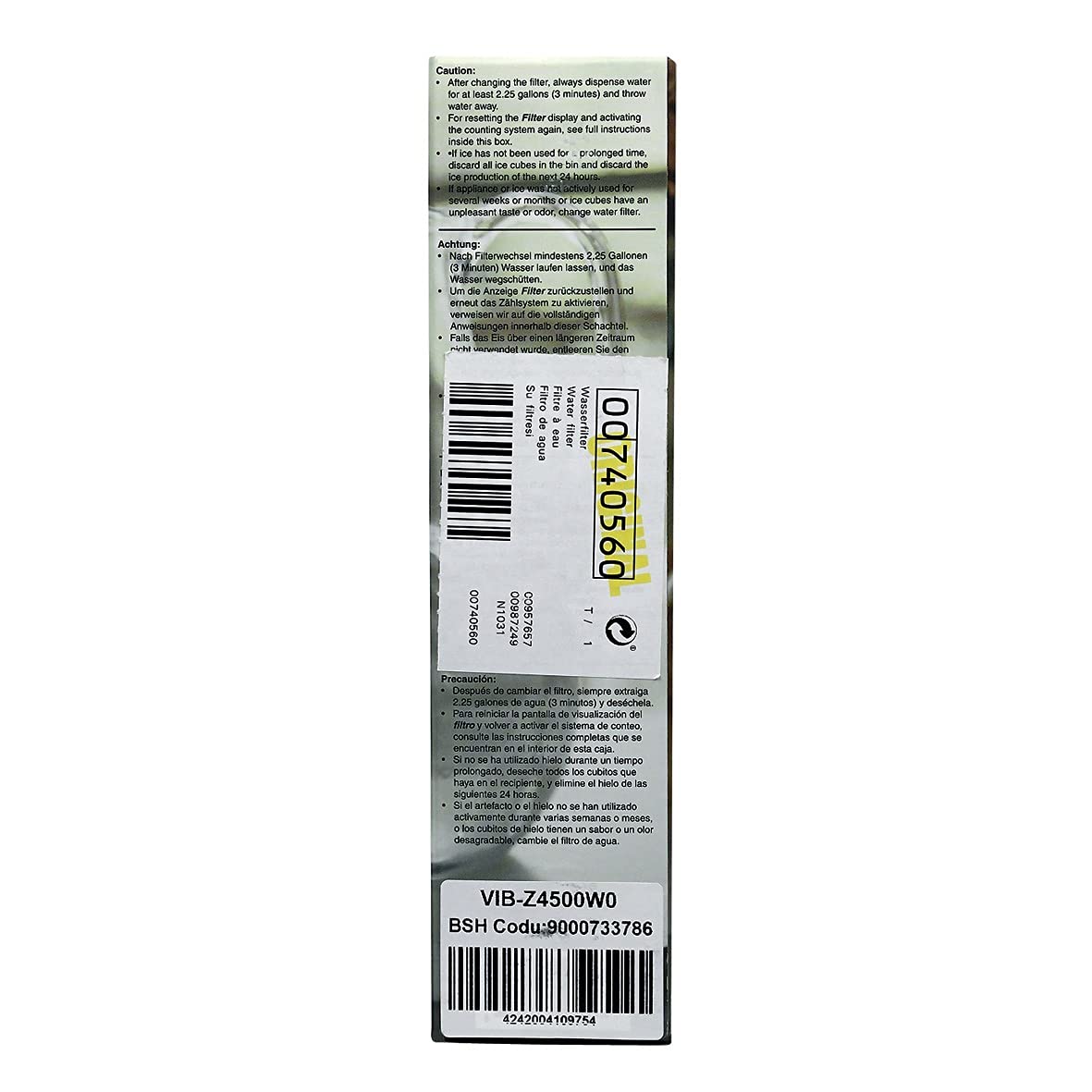 Bosch 00740560 - Filtro de agua