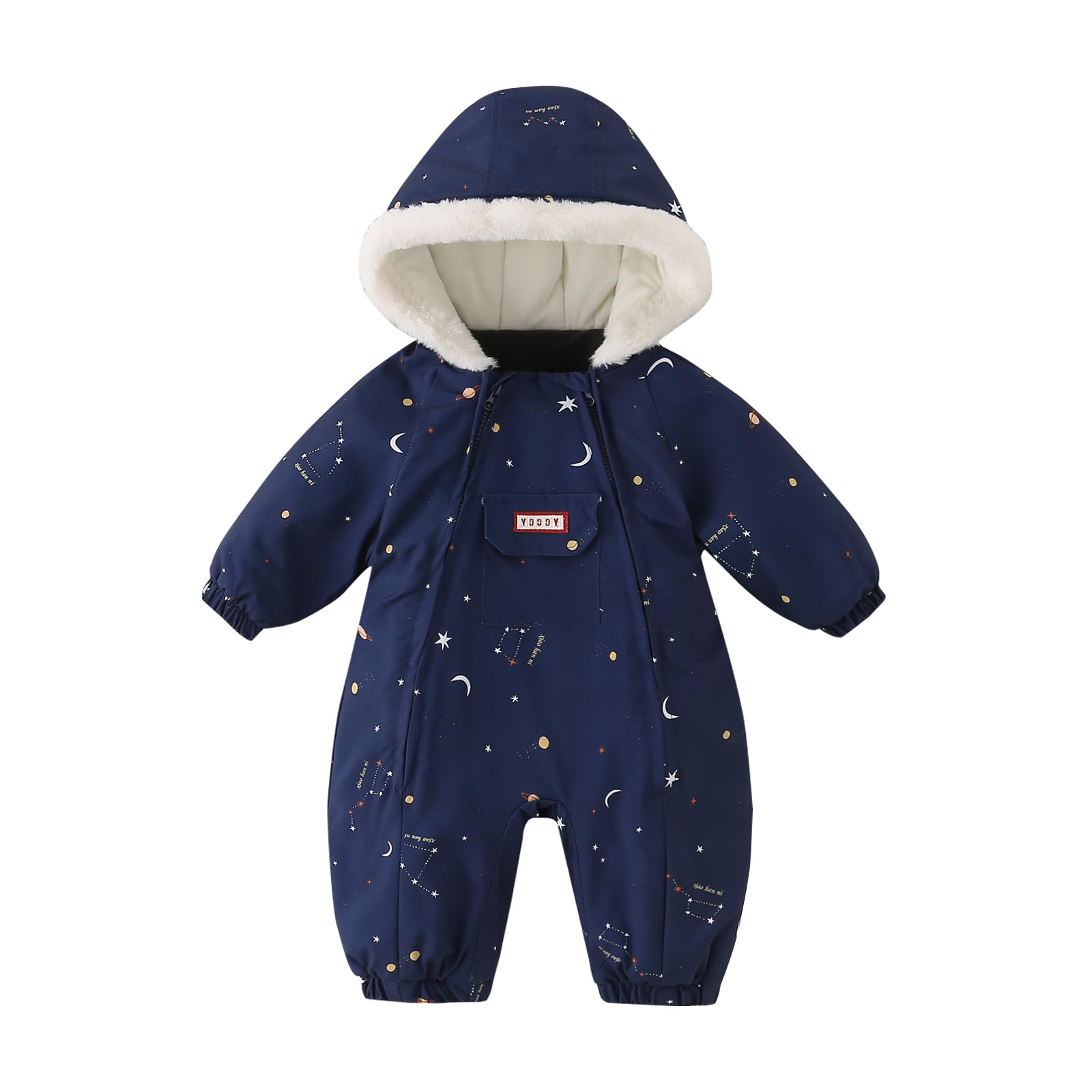 JiAmy Baby Schneeanzug, Baby Jungen Mädchen Winter Overall Strampler Neugeborenes Schneeoverall für 0-24 Monate