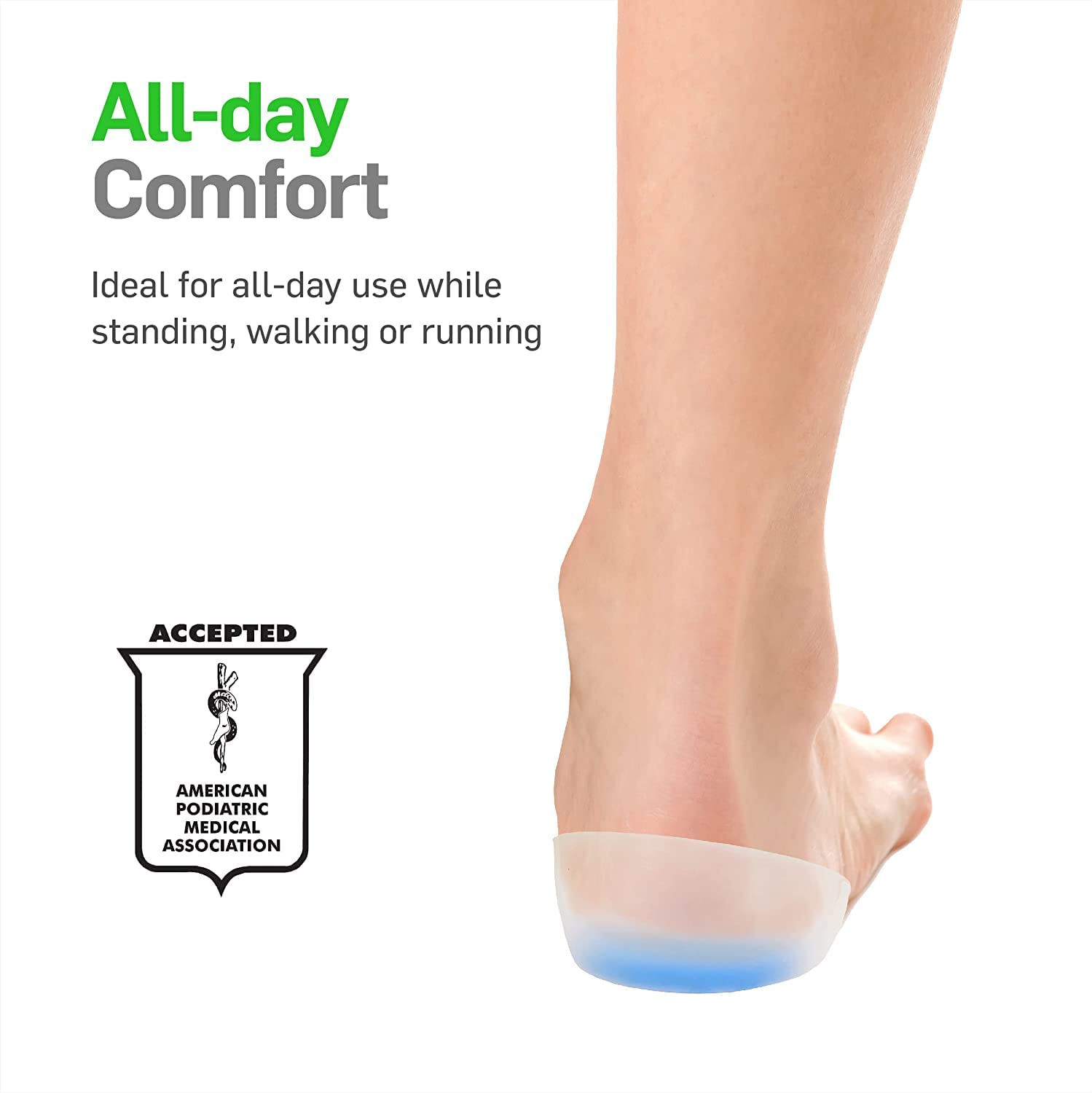 Plantillas para zapatos, Plantillas de masaje magnético, 1 par almohadillas gel silicona for el talón, almohadilla for amortiguar los impactos(Large)