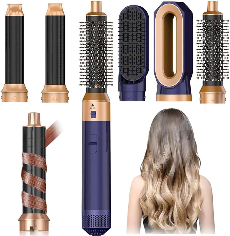 Hair Dryer Brush 5 in 1, Negative Ion Blow Dryer Brush Set - 110,000 RPM High - Speed Hot Air Brush...