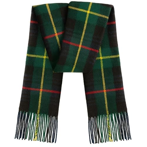 BRAW CLANS TARTANS Tartan Scarves for Women and Men - 100% Pure Lambswool Farquaharson Tartan Scottish Lightweight Scarf 12x60 inches, Christmas, Mothers day Wedding Gifts