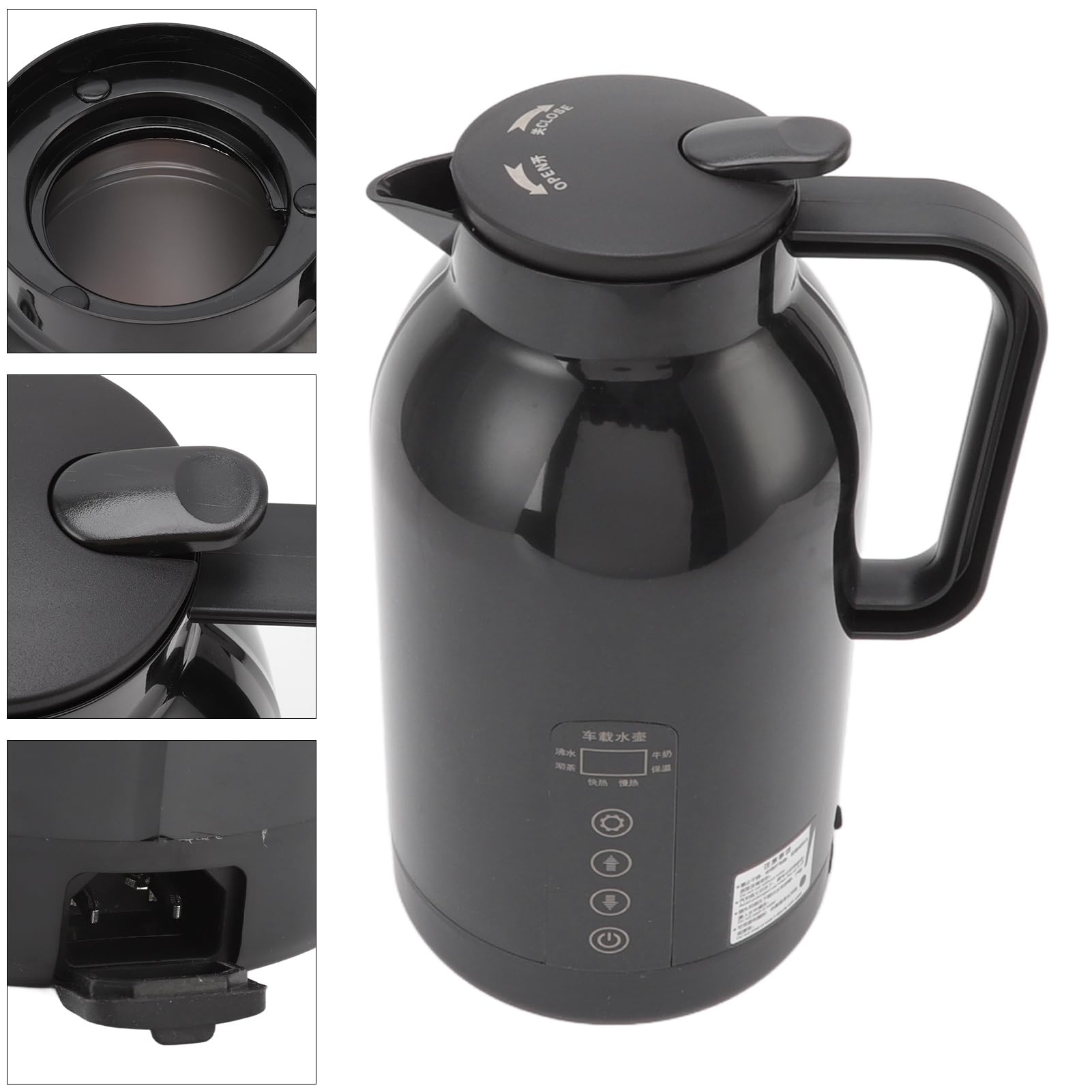 Taza calefactora para coche, Hervidor de agua eléctrico portátil, botella calentadora de 1300ML