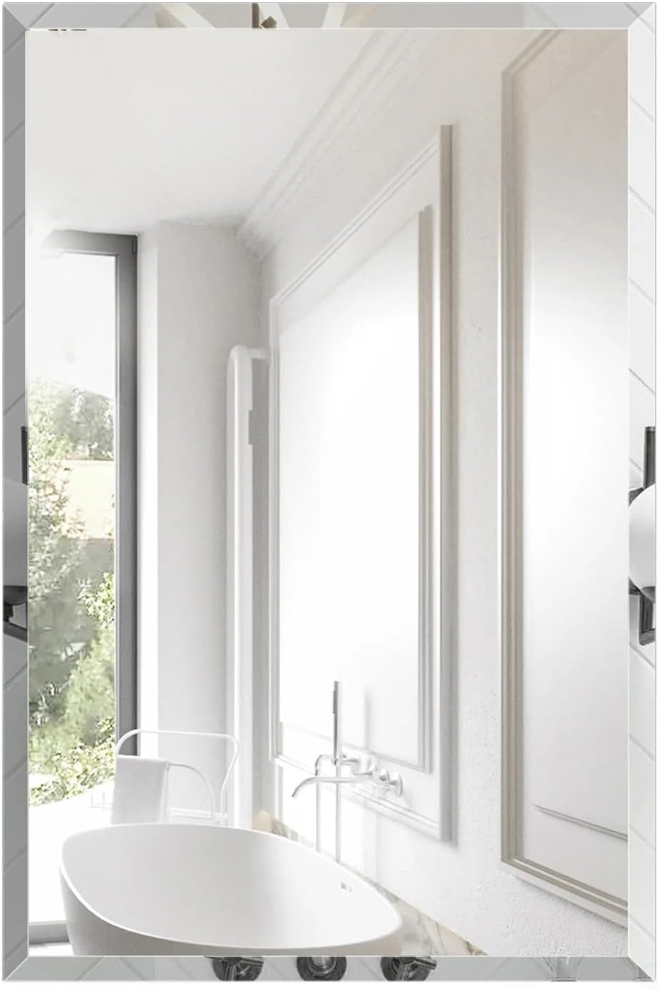 Basicwise Single Door Multi-Purpose Plastic Bathroom Medicine Cabinet with Mirror, Surface or Recessed Mount, Vanity Cabinet with 2 Plastic Adjustable Shelves, White