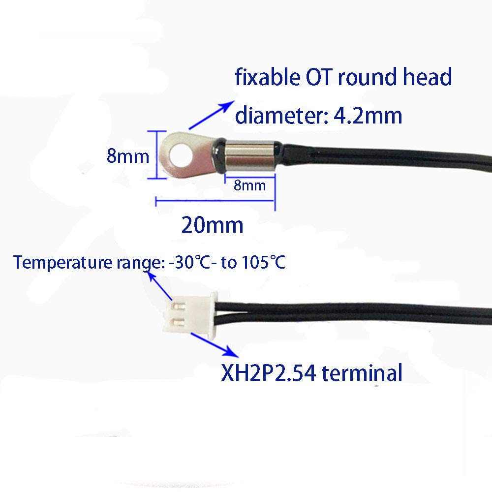Lot de 40 sondes de capteur de température NTC 10 K B : 3950 1 % pour aquarium, chauffe-eau