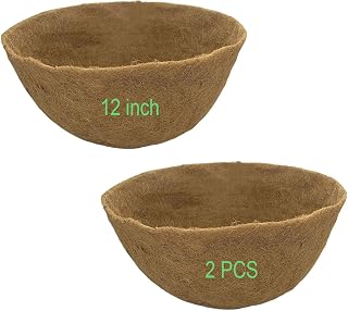 Coco Liners for Planters Round Basket Shaped Coconut Fiber Replacement Liners (2, 12 Inch)