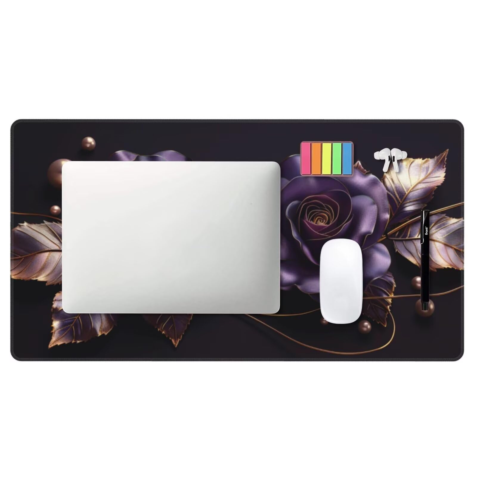 Alfombrilla de Ratón Gaming Grande XXL 1200x500x4mm con Bordes Cosidos, Tela de Micro Tejido, Base de Goma Antideslizante y Mouse Pad, para Teclado Jugadores Escritorio, PC, Oficina Rosa Morada Y6706