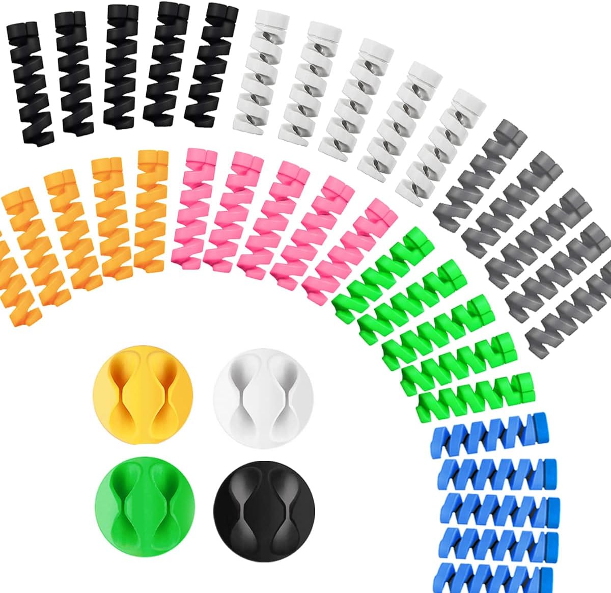Charger Cable Protectors for iPhone 16 USB C Charging Cord Savers 35 PCS with Cable Clips 4 PCS, Silicone Cord End Identifiers for Headphone Laptop Cell Phone Accesories