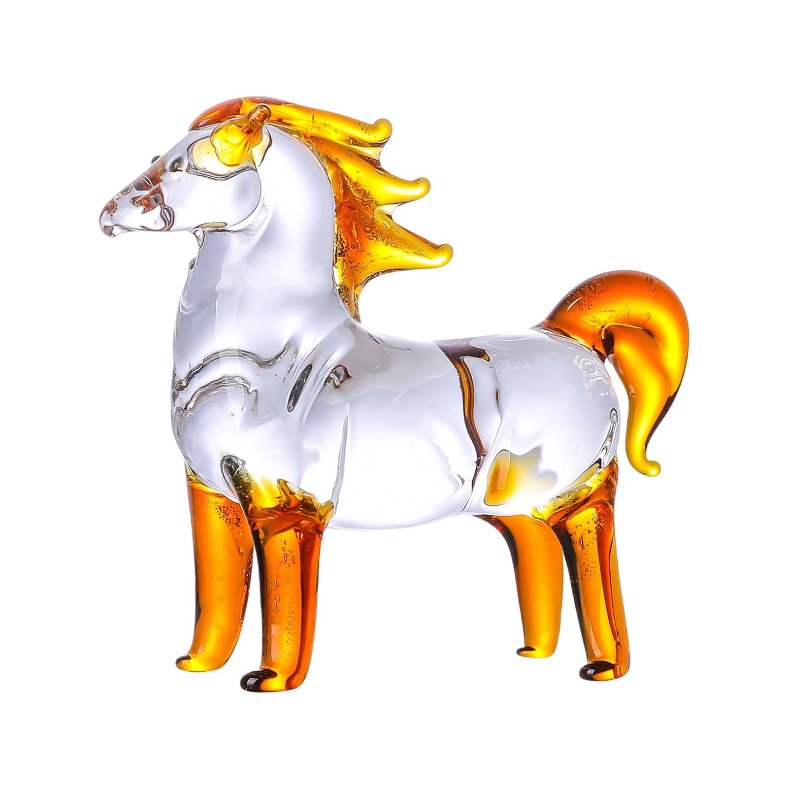 Osniyaw A Crystal Horse Statues Realistic Nimal Rt Figurines Collections Ornament Standing Home Decorations Crystal