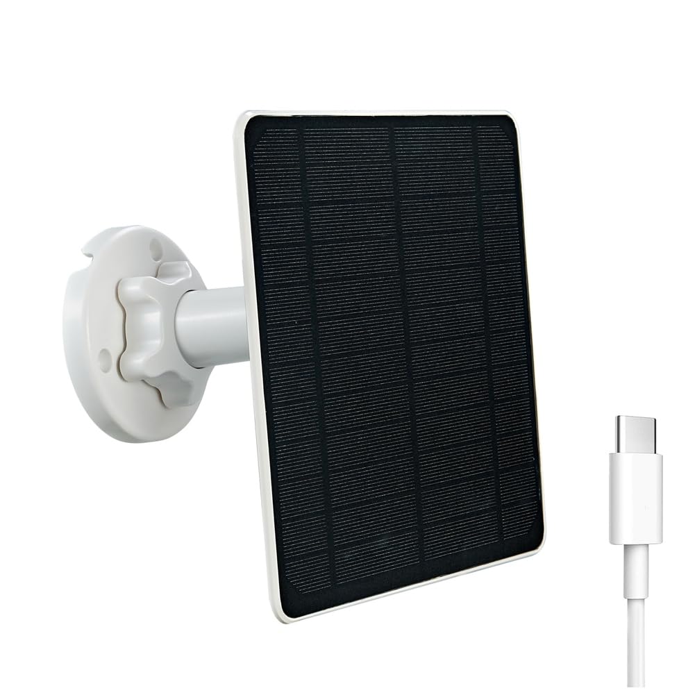 Osmond 5W Solar Panels IP65 Waterproof with 3 Meters Cable for 5V Battery Camera Low Power Camera Security Camera Outdoor,A