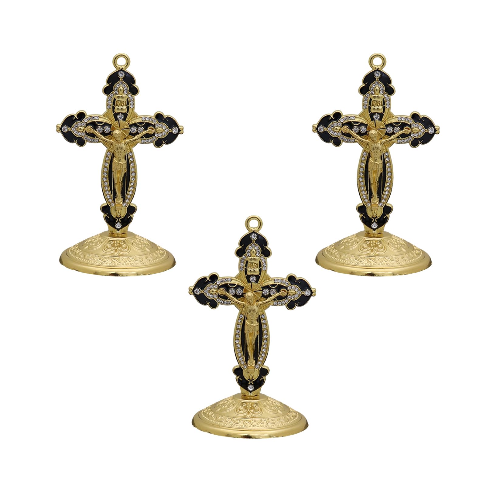 YWLUUOO Artistic Metal Enameled Crucifix Home Decoration Car Interior Accent Religious Art Home Decoration Crucifix