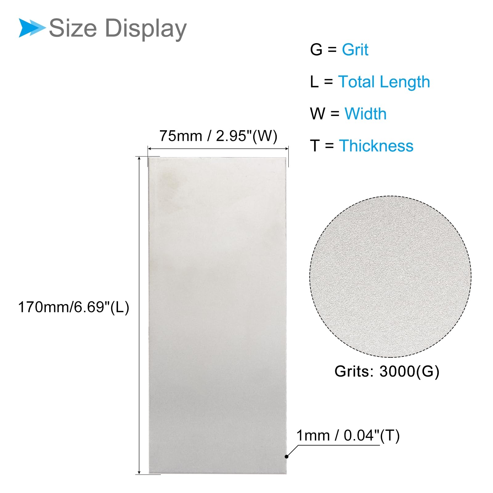 CoCud Diamond Whetstone Sharpening Stone, 3000 Grit 6.69" x 2.95" Total Size, Sharpener Abrasive Tool - Image 2
