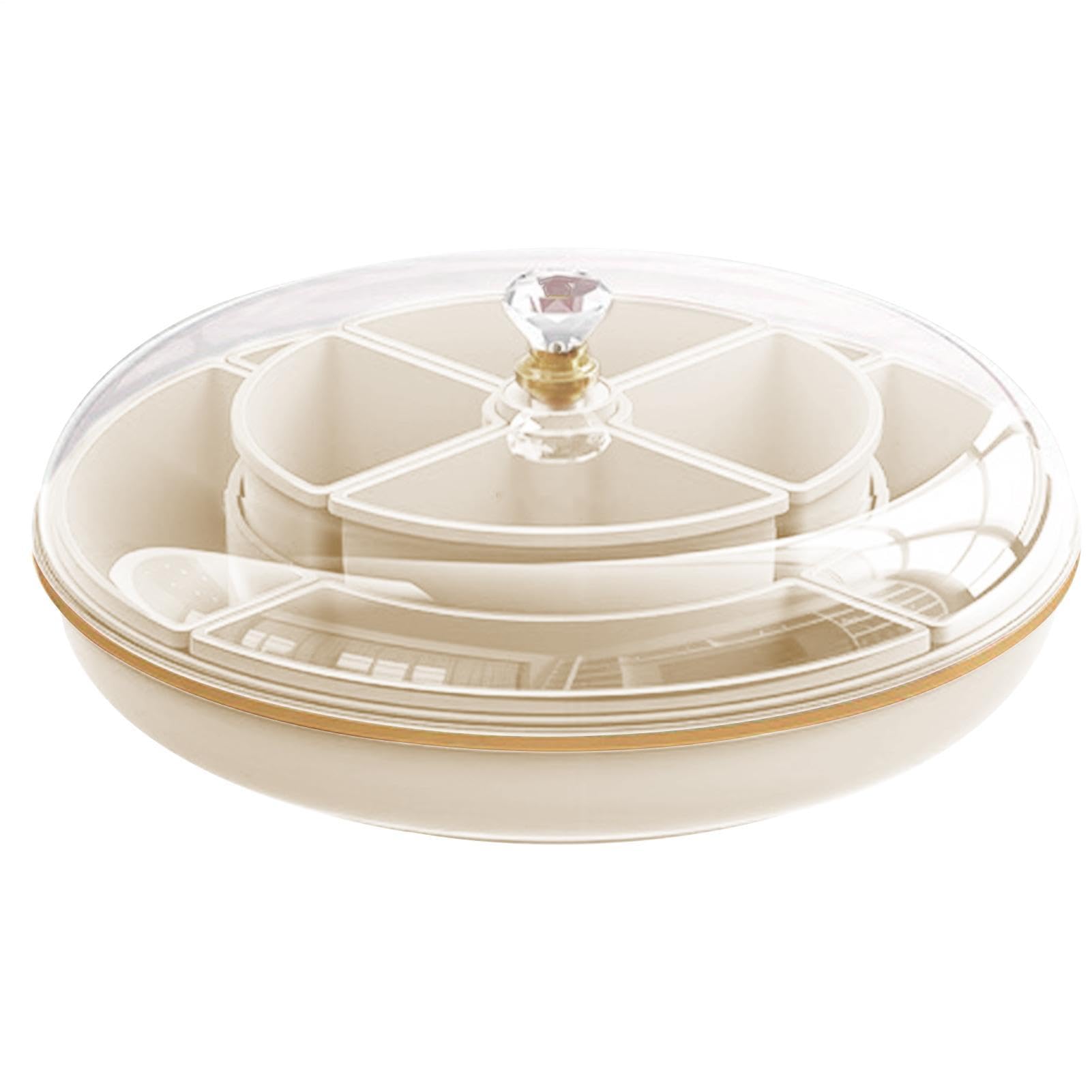 Boîte à collations - Organisateur portable à double couche | Plateau de service transparent hermétique | Compartiment à bonbons aux noix pour réfrigérateur, garde-manger, pique-nique de travail