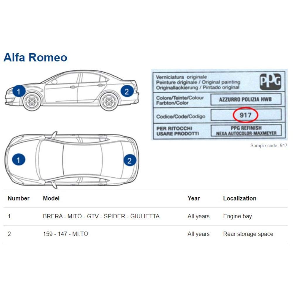 Autolack Tupflack Für Alfa Romeo 296A Bianco Pastello | 50ml