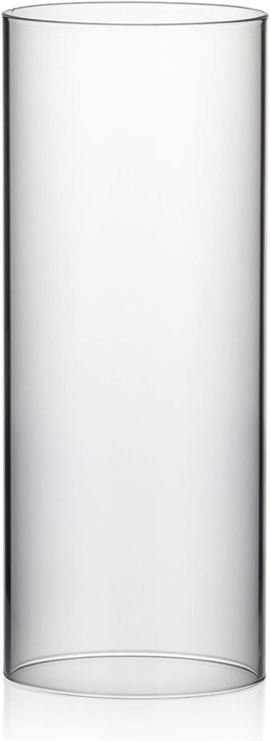 Sponsored Ad - WGVI Hurricane Candle Holder Sleeve, Wide 4.7", Height 12", Clear Glass Cylinder Candleholder, Chimney Tube, Open Ended Candle Shade, 1 Piece
