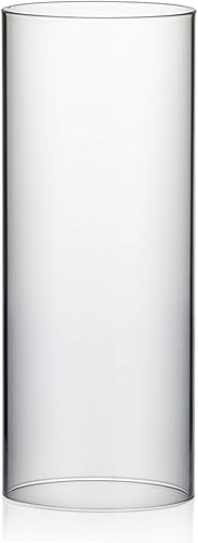 Miniatura 54 de WGVI Funda para portavelas Hurricane, ancho de 6 pulgadas, altura de 10 pulgadas, portavelas cilíndrico de vidrio transparente, tubo de chimenea